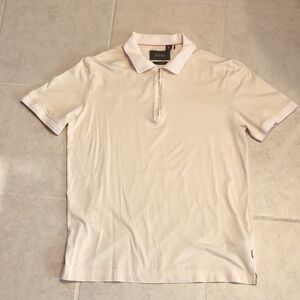 Boss Cotton Silk Zip Short Sleeve Polo